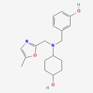 molecular formula C18H24N2O3 B6640432 3-[[(4-Hydroxycyclohexyl)-[(5-methyl-1,3-oxazol-2-yl)methyl]amino]methyl]phenol 