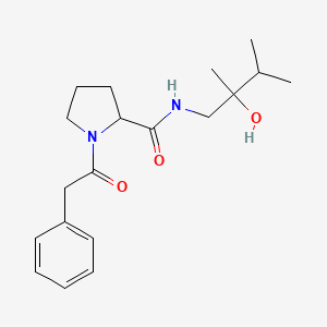 molecular formula C19H28N2O3 B6640437 N-(2-hydroxy-2,3-dimethylbutyl)-1-(2-phenylacetyl)pyrrolidine-2-carboxamide 