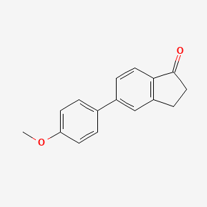 molecular formula C16H14O2 B6640439 5-(4-甲氧基苯基)茚满-1-酮 