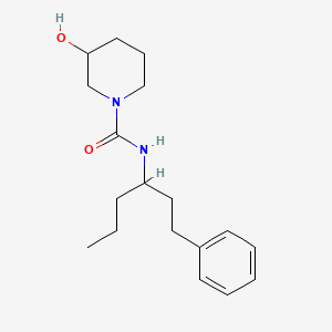 molecular formula C18H28N2O2 B6640457 3-hydroxy-N-(1-phenylhexan-3-yl)piperidine-1-carboxamide 