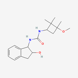 molecular formula C18H26N2O3 B6640469 1-(2-hydroxy-2,3-dihydro-1H-inden-1-yl)-3-(3-methoxy-2,2,3-trimethylcyclobutyl)urea 