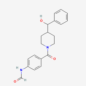 molecular formula C20H22N2O3 B6640480 N-[4-[4-[hydroxy(phenyl)methyl]piperidine-1-carbonyl]phenyl]formamide 