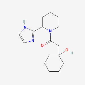 molecular formula C16H25N3O2 B6640488 2-(1-hydroxycyclohexyl)-1-[2-(1H-imidazol-2-yl)piperidin-1-yl]ethanone 