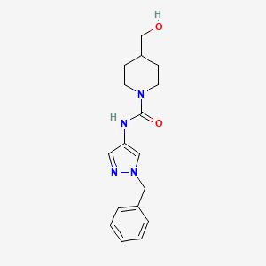 molecular formula C17H22N4O2 B6640492 N-(1-benzylpyrazol-4-yl)-4-(hydroxymethyl)piperidine-1-carboxamide 