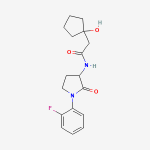 molecular formula C17H21FN2O3 B6640506 N-[1-(2-fluorophenyl)-2-oxopyrrolidin-3-yl]-2-(1-hydroxycyclopentyl)acetamide 