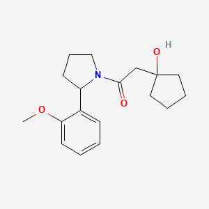 molecular formula C18H25NO3 B6640510 2-(1-Hydroxycyclopentyl)-1-[2-(2-methoxyphenyl)pyrrolidin-1-yl]ethanone 