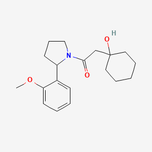 molecular formula C19H27NO3 B6640522 2-(1-Hydroxycyclohexyl)-1-[2-(2-methoxyphenyl)pyrrolidin-1-yl]ethanone 