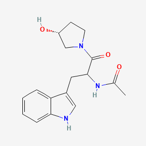 molecular formula C17H21N3O3 B6640524 N-[1-[(3R)-3-hydroxypyrrolidin-1-yl]-3-(1H-indol-3-yl)-1-oxopropan-2-yl]acetamide 