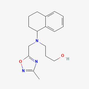 molecular formula C17H23N3O2 B6640530 3-[(3-Methyl-1,2,4-oxadiazol-5-yl)methyl-(1,2,3,4-tetrahydronaphthalen-1-yl)amino]propan-1-ol 