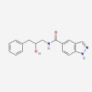 molecular formula C17H17N3O2 B6640541 N-(2-hydroxy-3-phenylpropyl)-1H-indazole-5-carboxamide 