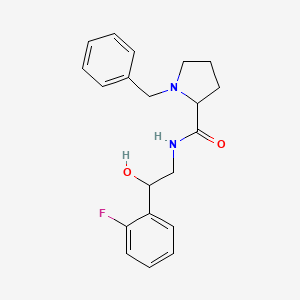 molecular formula C20H23FN2O2 B6640546 1-benzyl-N-[2-(2-fluorophenyl)-2-hydroxyethyl]pyrrolidine-2-carboxamide 