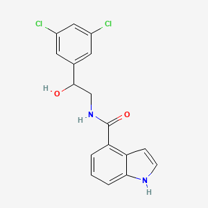 molecular formula C17H14Cl2N2O2 B6640556 N-[2-(3,5-dichlorophenyl)-2-hydroxyethyl]-1H-indole-4-carboxamide 