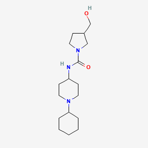molecular formula C17H31N3O2 B6640562 N-(1-cyclohexylpiperidin-4-yl)-3-(hydroxymethyl)pyrrolidine-1-carboxamide 
