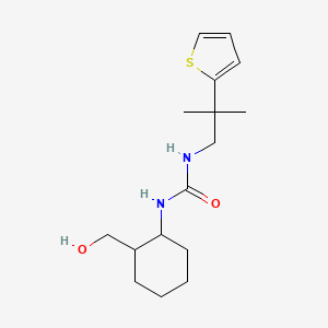 molecular formula C16H26N2O2S B6640563 1-[2-(Hydroxymethyl)cyclohexyl]-3-(2-methyl-2-thiophen-2-ylpropyl)urea 