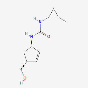 molecular formula C11H18N2O2 B6640566 1-[(1S,4R)-4-(hydroxymethyl)cyclopent-2-en-1-yl]-3-(2-methylcyclopropyl)urea 