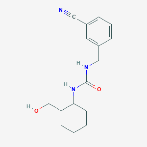 molecular formula C16H21N3O2 B6640576 1-[(3-Cyanophenyl)methyl]-3-[2-(hydroxymethyl)cyclohexyl]urea 