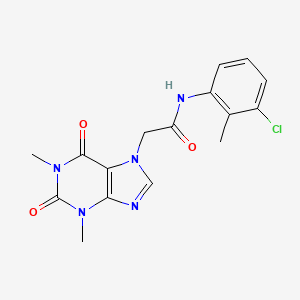 molecular formula C16H16ClN5O3 B6640583 N-(3-氯-2-甲基苯基)-2-(1,3-二甲基-2,6-二氧代-1,2,3,6-四氢-7H-嘌呤-7-基)乙酰胺 