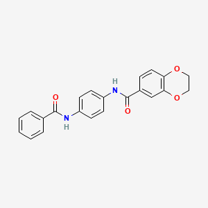 molecular formula C22H18N2O4 B6640584 2,3-Dihydro-benzo[1,4]dioxine-6-carboxylic acid (4-benzoylamino-phenyl)-amide 