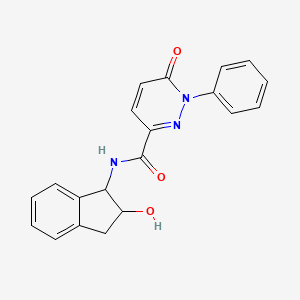 molecular formula C20H17N3O3 B6640597 N-(2-hydroxy-2,3-dihydro-1H-inden-1-yl)-6-oxo-1-phenylpyridazine-3-carboxamide 