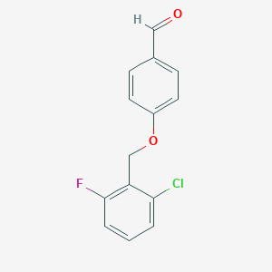 molecular formula C14H10ClFO2 B066406 4-(2-Chloro-6-fluorobenzyloxy)benzaldehyde CAS No. 172932-10-4