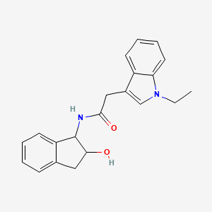 molecular formula C21H22N2O2 B6640605 2-(1-ethylindol-3-yl)-N-(2-hydroxy-2,3-dihydro-1H-inden-1-yl)acetamide 