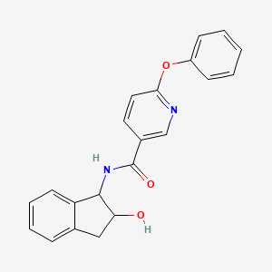 molecular formula C21H18N2O3 B6640610 N-(2-hydroxy-2,3-dihydro-1H-inden-1-yl)-6-phenoxypyridine-3-carboxamide 
