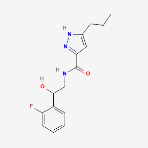 molecular formula C15H18FN3O2 B6640628 N-[2-(2-fluorophenyl)-2-hydroxyethyl]-5-propyl-1H-pyrazole-3-carboxamide 