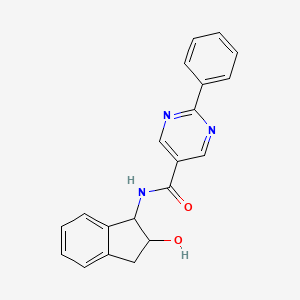 molecular formula C20H17N3O2 B6640635 N-(2-hydroxy-2,3-dihydro-1H-inden-1-yl)-2-phenylpyrimidine-5-carboxamide 