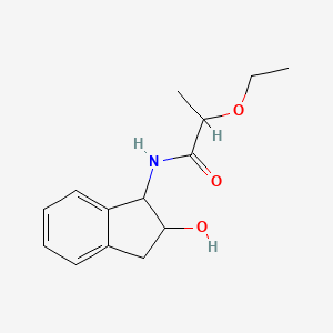 molecular formula C14H19NO3 B6640640 2-ethoxy-N-(2-hydroxy-2,3-dihydro-1H-inden-1-yl)propanamide 