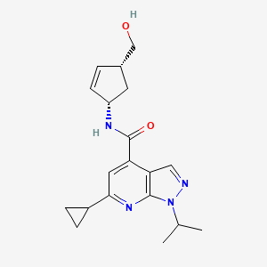 molecular formula C19H24N4O2 B6640644 6-cyclopropyl-N-[(1S,4R)-4-(hydroxymethyl)cyclopent-2-en-1-yl]-1-propan-2-ylpyrazolo[3,4-b]pyridine-4-carboxamide 