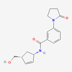 molecular formula C17H20N2O3 B6640651 N-[(1S,4R)-4-(hydroxymethyl)cyclopent-2-en-1-yl]-3-(2-oxopyrrolidin-1-yl)benzamide 