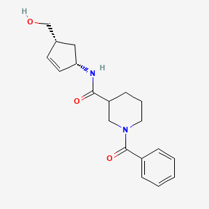 1-benzoyl-N-[(1S,4R)-4-(hydroxymethyl)cyclopent-2-en-1-yl]piperidine-3-carboxamide