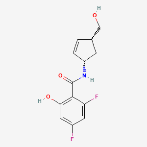 molecular formula C13H13F2NO3 B6640660 2,4-difluoro-6-hydroxy-N-[(1S,4R)-4-(hydroxymethyl)cyclopent-2-en-1-yl]benzamide 