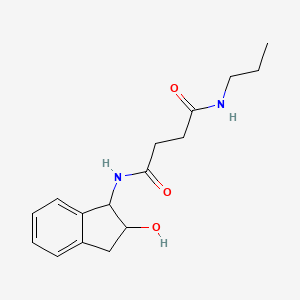 molecular formula C16H22N2O3 B6640667 N'-(2-hydroxy-2,3-dihydro-1H-inden-1-yl)-N-propylbutanediamide 