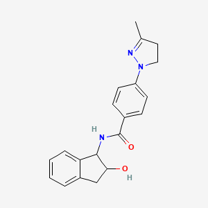molecular formula C20H21N3O2 B6640669 N-(2-hydroxy-2,3-dihydro-1H-inden-1-yl)-4-(5-methyl-3,4-dihydropyrazol-2-yl)benzamide 