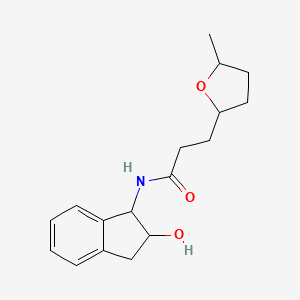 N-(2-hydroxy-2,3-dihydro-1H-inden-1-yl)-3-(5-methyloxolan-2-yl)propanamide