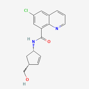 molecular formula C16H15ClN2O2 B6640689 6-chloro-N-[(1S,4R)-4-(hydroxymethyl)cyclopent-2-en-1-yl]quinoline-8-carboxamide 