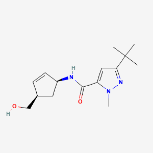 5-tert-butyl-N-[(1S,4R)-4-(hydroxymethyl)cyclopent-2-en-1-yl]-2-methylpyrazole-3-carboxamide