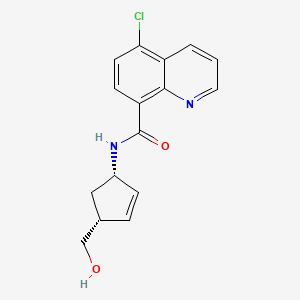 molecular formula C16H15ClN2O2 B6640696 5-chloro-N-[(1S,4R)-4-(hydroxymethyl)cyclopent-2-en-1-yl]quinoline-8-carboxamide 