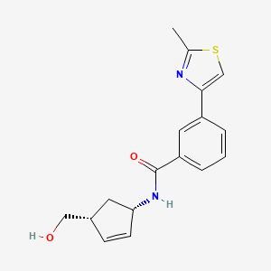 N-[(1S,4R)-4-(hydroxymethyl)cyclopent-2-en-1-yl]-3-(2-methyl-1,3-thiazol-4-yl)benzamide