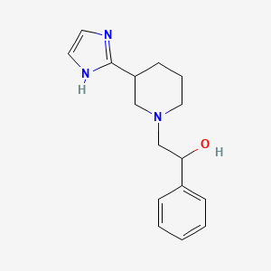 molecular formula C16H21N3O B6640744 2-[3-(1H-imidazol-2-yl)piperidin-1-yl]-1-phenylethanol 