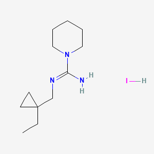 molecular formula C12H24IN3 B6640756 N'-[(1-ethylcyclopropyl)methyl]piperidine-1-carboximidamide;hydroiodide 