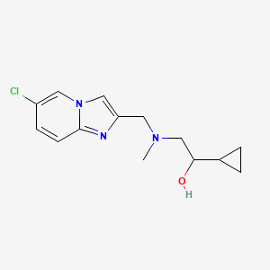 molecular formula C14H18ClN3O B6640771 2-[(6-Chloroimidazo[1,2-a]pyridin-2-yl)methyl-methylamino]-1-cyclopropylethanol 