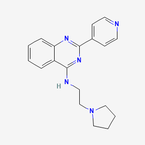 molecular formula C19H21N5 B6640778 2-pyridin-4-yl-N-(2-pyrrolidin-1-ylethyl)quinazolin-4-amine 