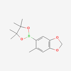 molecular formula C14H19BO4 B6640789 4,4,5,5-Tetramethyl-2-(6-methylbenzo[d][1,3]dioxol-5-yl)-1,3,2-dioxaborolane 