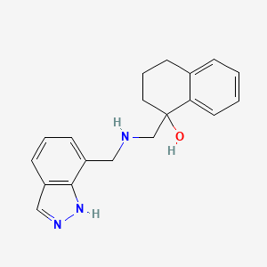 molecular formula C19H21N3O B6640791 1-[(1H-indazol-7-ylmethylamino)methyl]-3,4-dihydro-2H-naphthalen-1-ol 