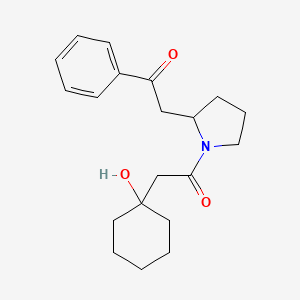 molecular formula C20H27NO3 B6640831 2-[1-[2-(1-Hydroxycyclohexyl)acetyl]pyrrolidin-2-yl]-1-phenylethanone 