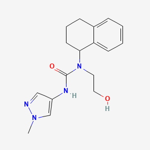 molecular formula C17H22N4O2 B6640843 1-(2-Hydroxyethyl)-3-(1-methylpyrazol-4-yl)-1-(1,2,3,4-tetrahydronaphthalen-1-yl)urea 