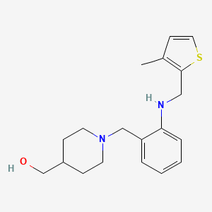 molecular formula C19H26N2OS B6640866 [1-[[2-[(3-Methylthiophen-2-yl)methylamino]phenyl]methyl]piperidin-4-yl]methanol 
