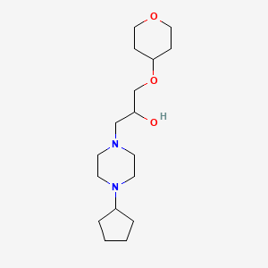 molecular formula C17H32N2O3 B6640884 1-(4-Cyclopentylpiperazin-1-yl)-3-(oxan-4-yloxy)propan-2-ol 
